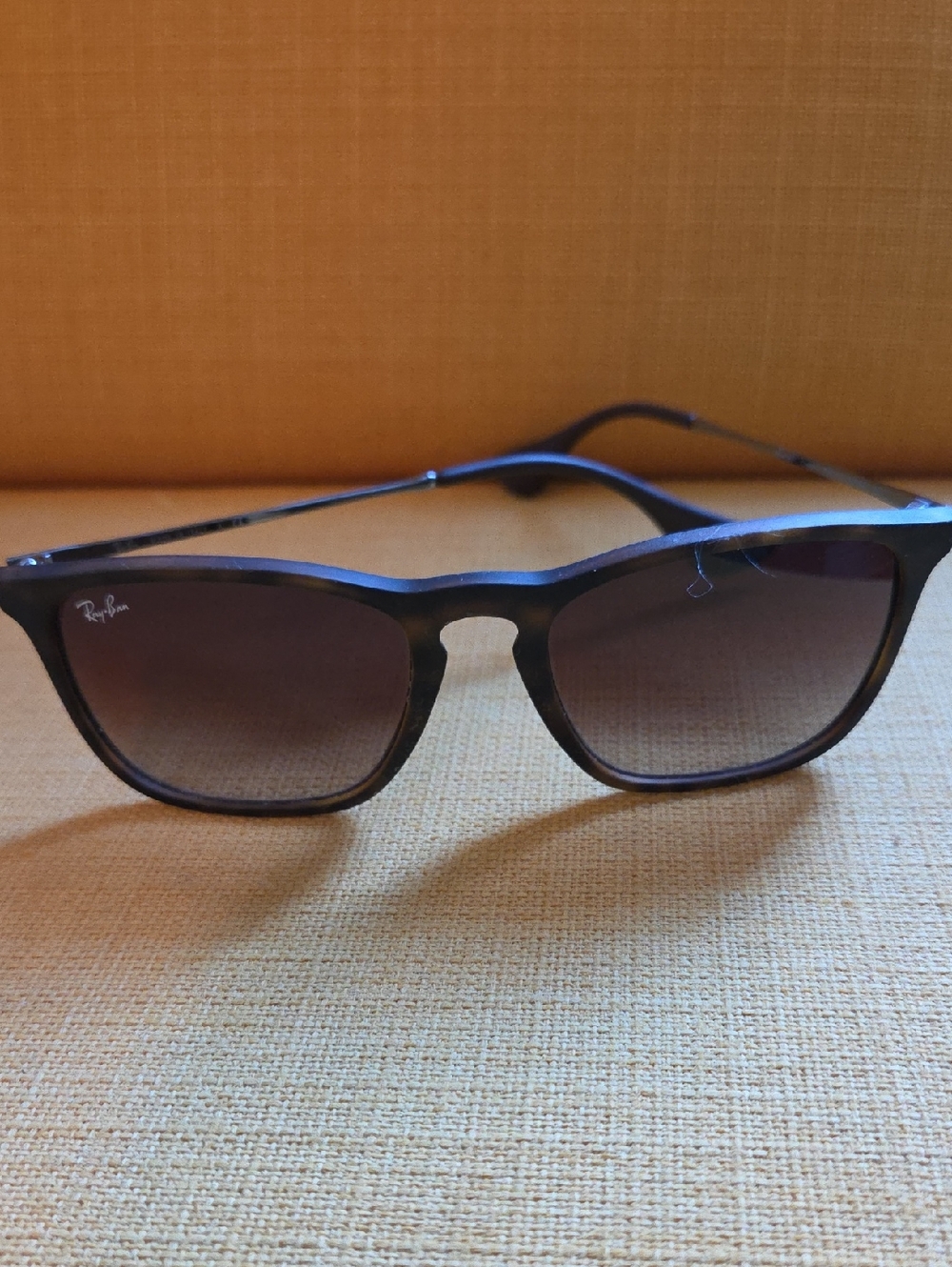 Ray-Ban Dark Brown Tortoise  Frame Sunglasses with Gradient Smoke Lenses